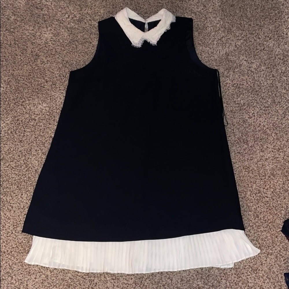 Black with white collar dress.